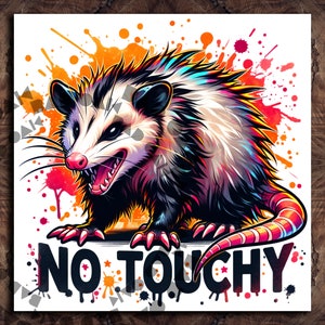 Divertido No Touchy Opossum Farm Animal Clipart Camisa Sublimación Diseño Descarga Digital PNG Instant DIGITAL DTF, Glass Jar png Diseño, Camisa