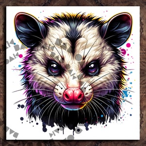 Opossum en colère mignon ferme Clipart chemise sublimation Design téléchargement numérique PNG DTF numérique instantané, bocal en verre conception png, conception de t-shirt