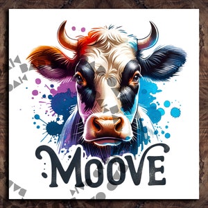 Moove Funny Cow Clipart Shirt Sublimation Design Digital Download PNG Instant DIGITAL UVDTF, Glass Jar png Design, Tshirt Design
