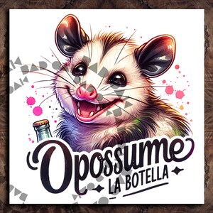 Funny Opossume La Botella, Pásame la botella Clipart de animales de granja Sublimación Descarga digital PNG DTF instantáneo, Diseño png de tarro de cristal, Camisa
