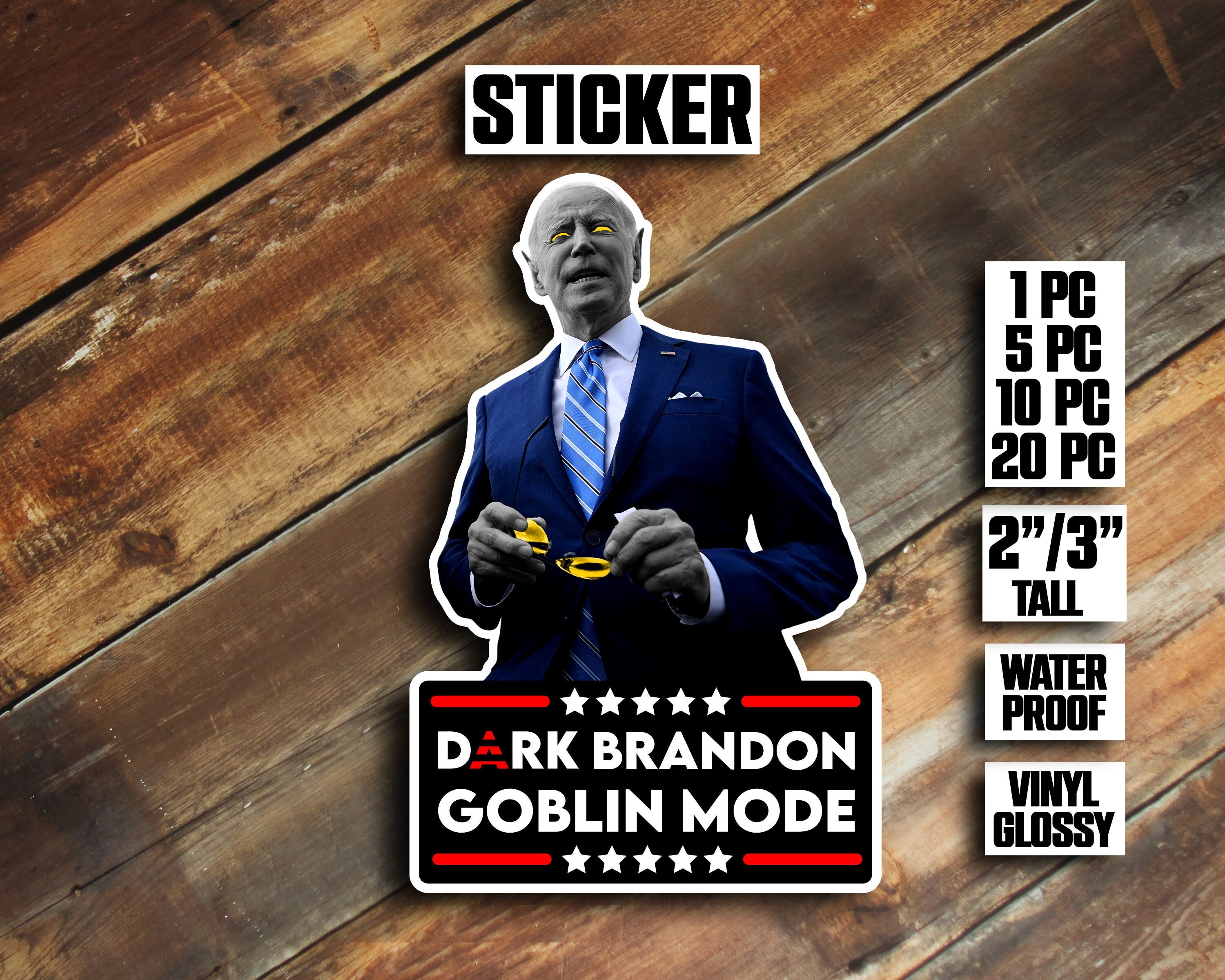 Dark Brandon Goblin Mode Sticker, Brandon Joe Biden Dark Meme, Pro