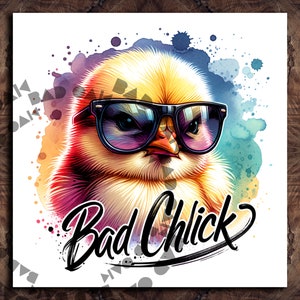 Bad Chick Divertido Diseño de Sublimación Descarga Digital PNG Instant DIGITAL UVDTF, Diseño png de Tarro de Vidrio, Diseño de Camiseta