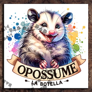 Drôle d'opossume La Botella, passez-moi la bouteille des cliparts animaux de la ferme sublimation téléchargement numérique PNG instantané DTF, bocal en verre png Design, chemise
