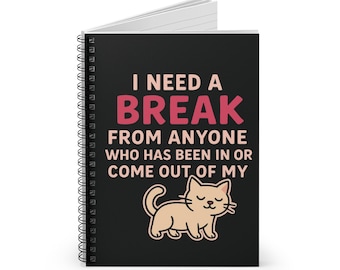 Notitieboek Funny Cat: I Need a Break, spiraalgebonden