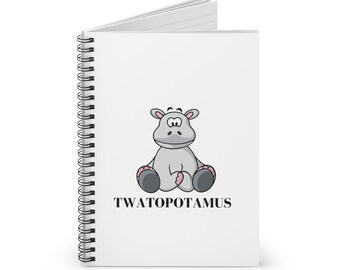 Twatopotamus nijlpaard illustratie spiraal notitieboek | Geregeerd