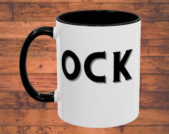 Cock Accent Coffee Mug | Two-Tone Ceramic Accent Handle | 11oz, 15oz