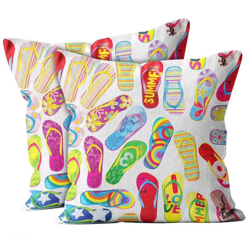 Illustration of Textured Flip Flops Pillow