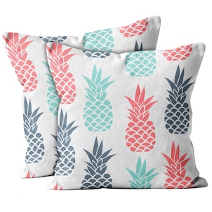 Set of 2, Pineapple Pattern,  Throw Pillow Cover, Double Side Printed 18&quot;x18&quot; Decorative Case.Print -