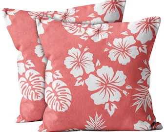oFloral Throw Pillow Covers Cute Girl Aloha Pineapple Pattern Pillowcases Cotton Linen 18 X 18 Inch Square with Hidden Zipper Home Sofa Cushion Decorative Pillowcase 