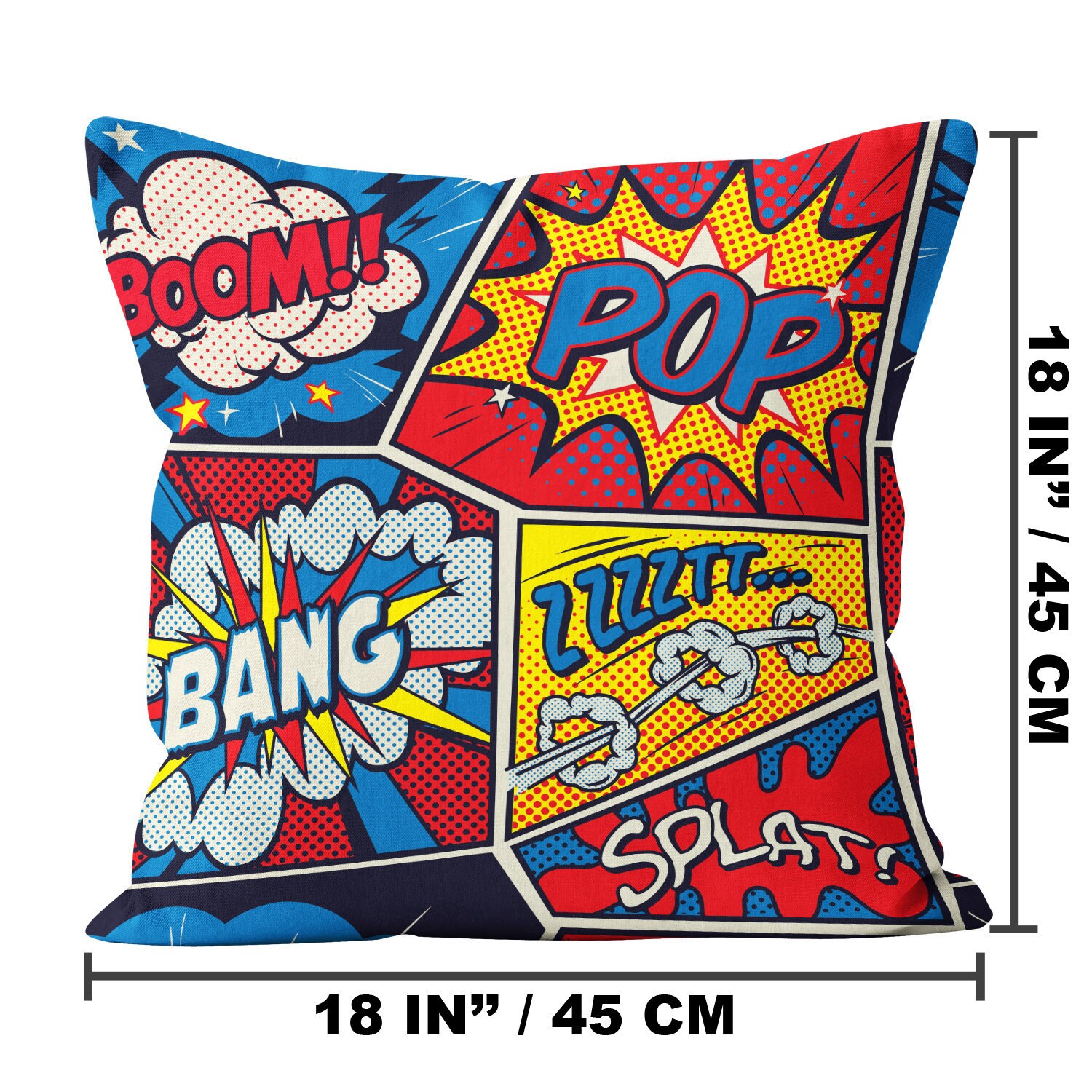 Set of 2, Retro Pop Art Comic Shout Pattern, Throw Pillow Cover, Double ...