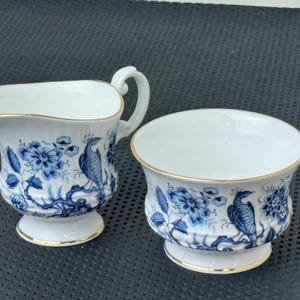Rare Royal Albert Paradise Blue Sugar/Creamer Set - Unused