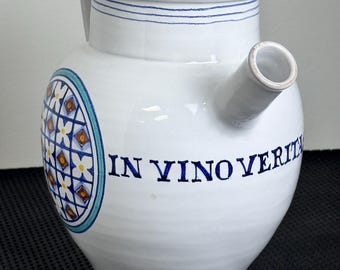 Jarra de cerámica artística italiana pintada a mano