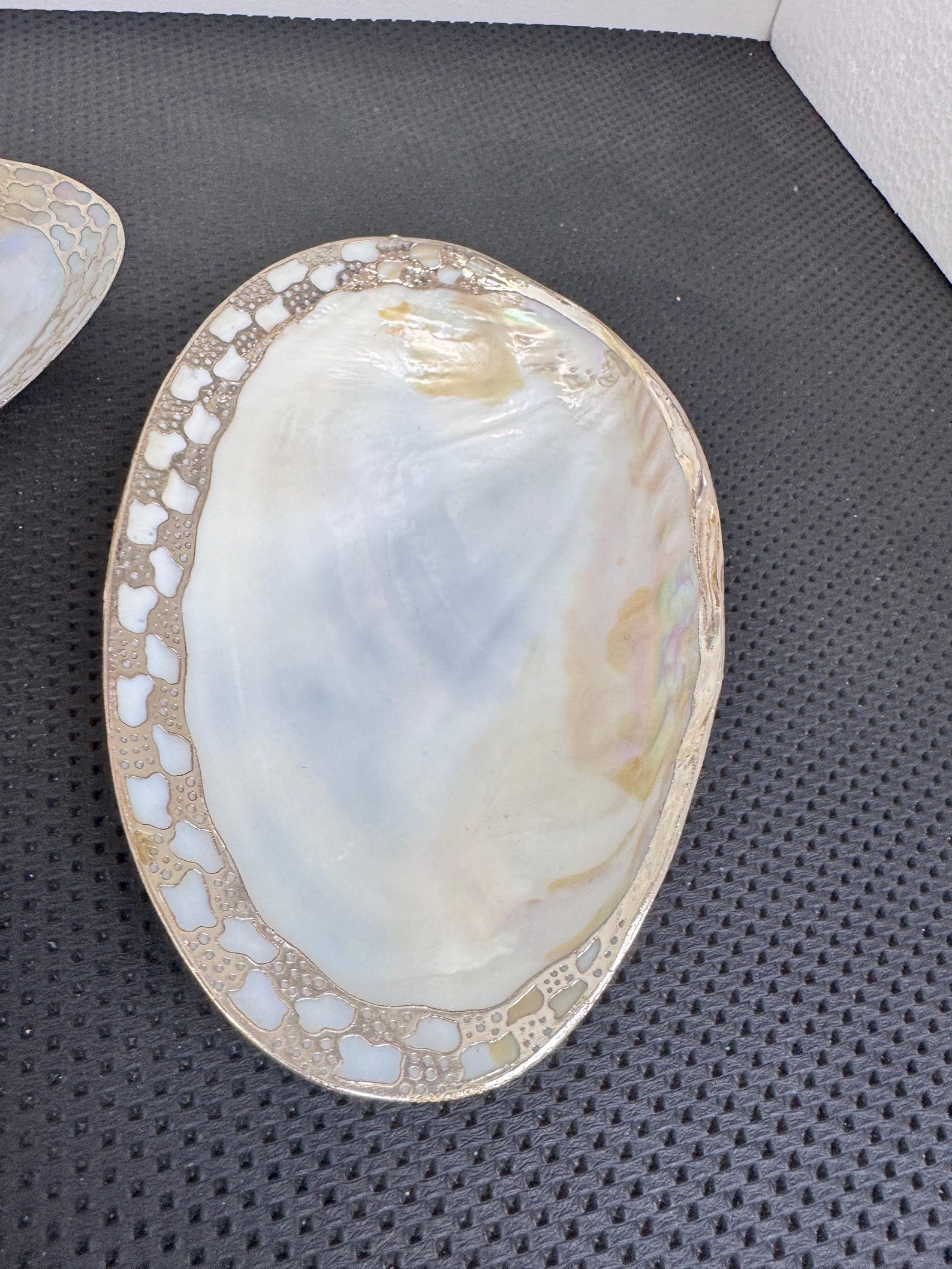 Mother Of pearl Caviar/Seafood/Jewelry Footed Dishes - Set of 2
