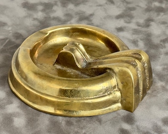 Popielniczka mosiężna Trench Art Deco - ciężka
