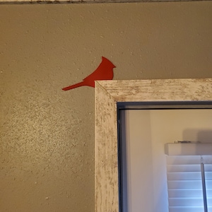 Cardinal bird Metal Door corner usa made gift