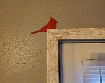 Cardinal bird Metal Door corner usa made gift