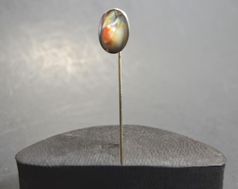 Stunning...Antique Hatpin, Keisha Free Form Golden Pearl Sterling Hatpin Stickpin
