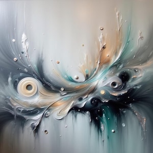 Cosmic Swirl Abstract Wall Art – 12x12 Digital Print | Modern Galaxy-Inspired Painting | Space Vortex Artwork | Fluid Energy Home Decor