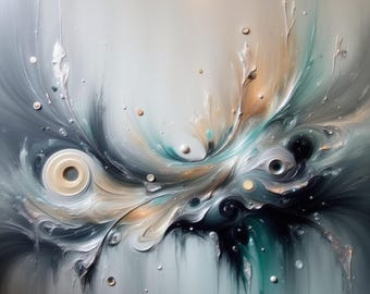 Cosmic Swirl Abstract Art Print: Galaxy Vortex Home Decor (12x12 Digital Download)