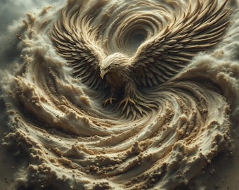 Surreal Sand Animal Print Set: Desert, Coastal Home Decor (Digital Download 12x12in Square JPGs)