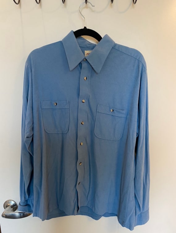Vintage 70’s Persuade Light Blue Shirt Size Large… - image 1