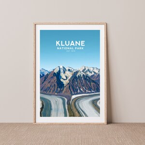 Kluane National Park Art  - Canada Hand Drawn illustration - Travel Art - Yukon Print by Póstaer