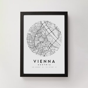 Vienna Map Prints, Vienna Map Art, Vienna City Print, City Map, Circle Map Print, Map Print, Map Print Poster,