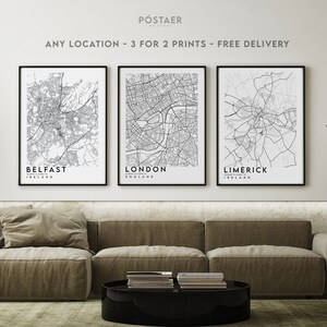 Custom Map Prints, Any Location, 3 for 2 Offer, City Print, City Map, Map Print, Map Print, Map Print Poster, Custom Map