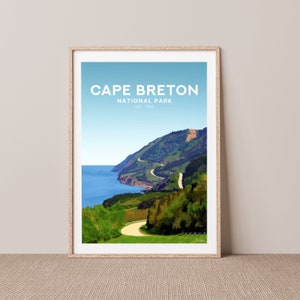 Cape Breton National Park Art  - Canada Hand Drawn illustration - Travel Art - Nova Scotia Print by Póstaer