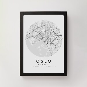 Oslo Map Prints, Oslo Map Art, Oslo City Print, City Map, Circle Map Print, Map Print, Map Print Poster,