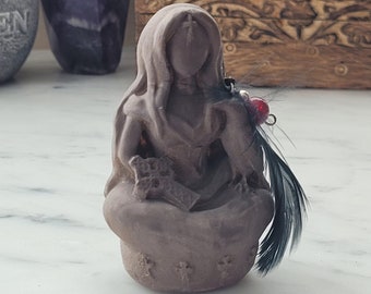 Morrigan Raven Goddess statue - Gypsum Statue - Goddess Figurine - Altar Statue