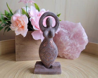 Lotus Goddess Statue - Gypsum Statue - Goddess Figurine - Altar Statue