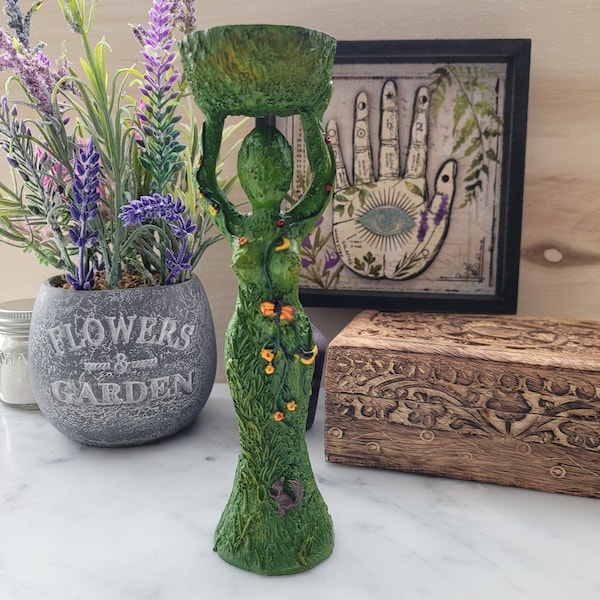 Spring / Fertility Goddess T-Lite Holder - Polyresin Statue - Goddess Figurine - Altar Statue