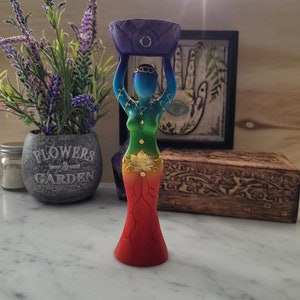 Chakra Goddess T-Lite Holder - Polyresin Statue - Goddess Figurine - Altar Statue