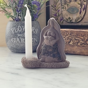 Gaia Goddess Mini Candle Holder - Gypsum Statue - Goddess Figurine - Altar Statue
