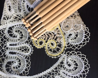 PATRÓN de encaje de bolillos PDF digital para cuello redondo