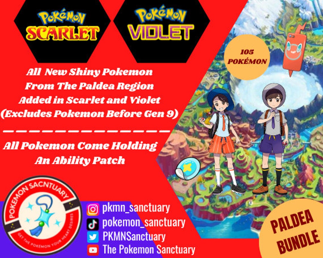 🌟 Pokemon Scarlet & Violet Complete Paldea Pokédex 🌟 🌟 Shiny/Non 🌟