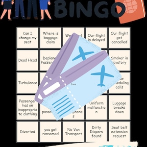 Cartão de bingo para comissário de bordo