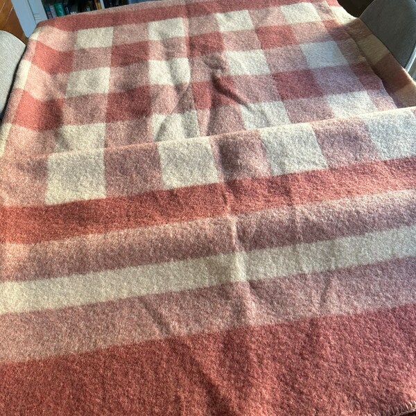 Pink Wool Blanket Etsy