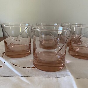 Sweet Pink Blush Glass Tumblers ~ Set of 5