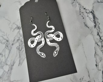Snake earrings silver Medusa stainless steel Witchy