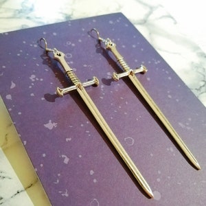 The Witcher Sword Earrings Stainless Steel Warrior Dagger Silver image 3