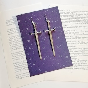 The Witcher Sword Earrings Stainless Steel Warrior Dagger Silver image 1