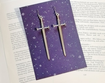 The Witcher Sword Boucles d'oreilles en acier inoxydable Warrior Dagger Argent