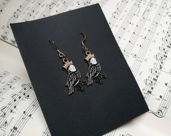Harpy earrings golden stainless steel Dark Academia Light bird vintage medieval fantasy