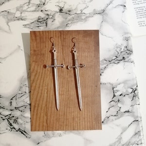The Witcher Sword Earrings Stainless Steel Warrior Dagger Silver image 5