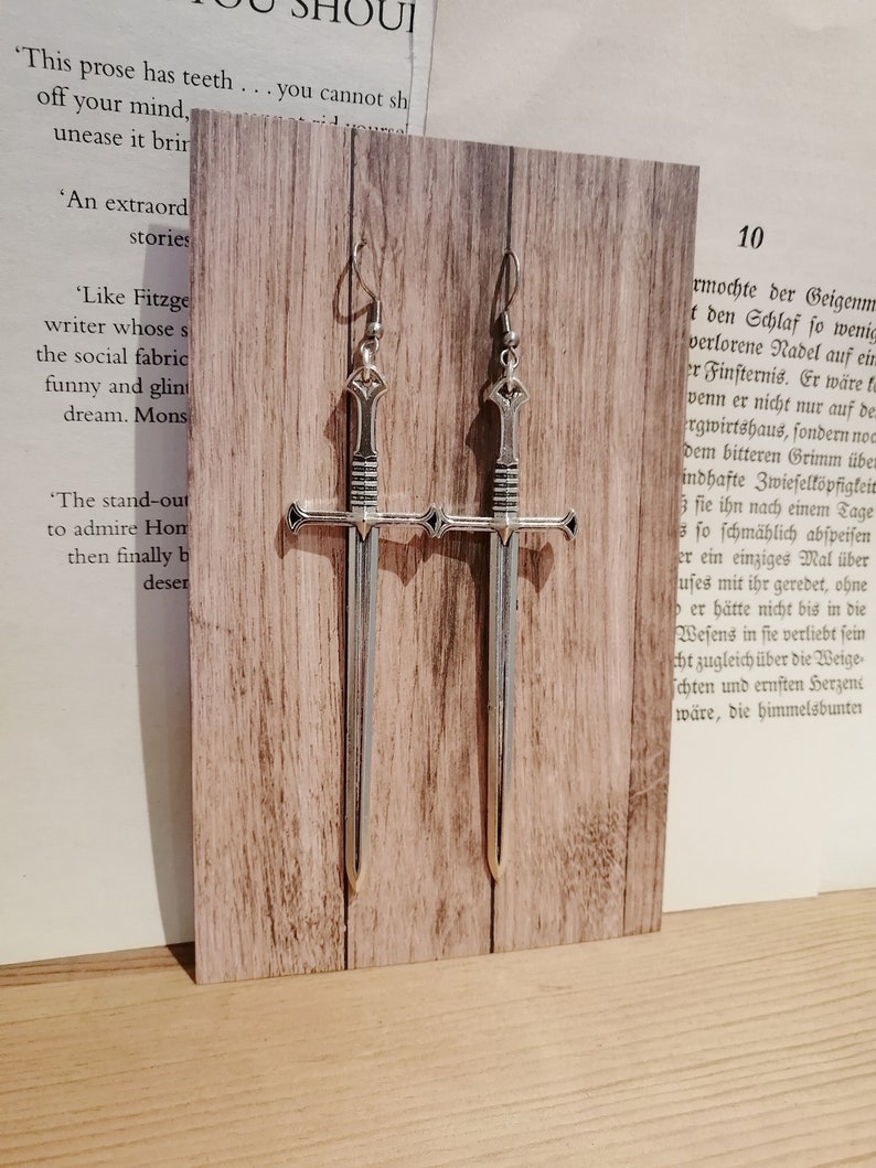 The Witcher Sword Earrings Stainless Steel Warrior Dagger Silver image 7