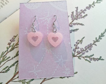 Candy Heart Earrings Edelstahl Rosa