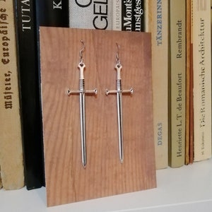 The Witcher Sword Earrings Stainless Steel Warrior Dagger Silver image 9