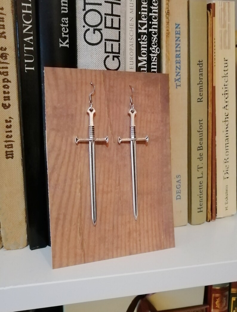 The Witcher Sword Earrings Stainless Steel Warrior Dagger Silver image 9
